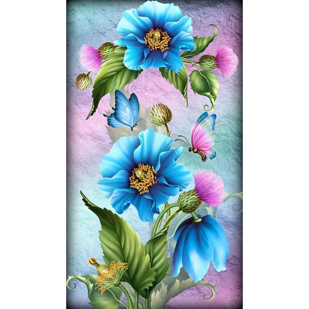 Flower Butterfly - Full Drill Diamond Painting - 30x48cm