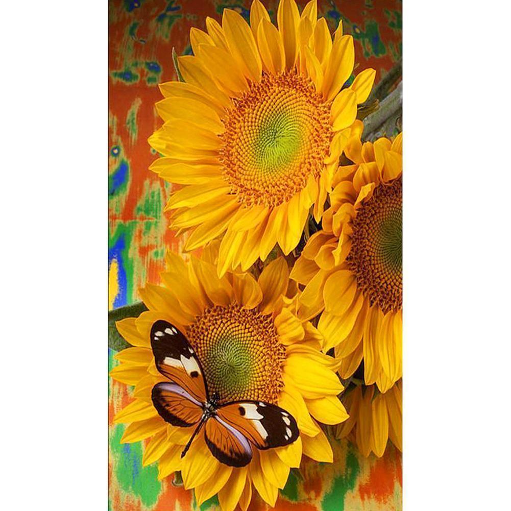 Flower Butterfly - Full Drill Diamond Painting - 30x48cm