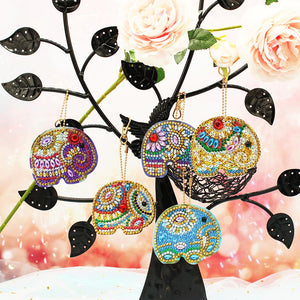5pcs Elephant DIY Keychain