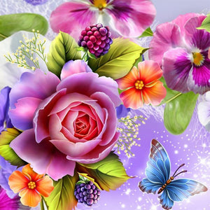 Flower Butterfly - Full Drill Diamond Painting