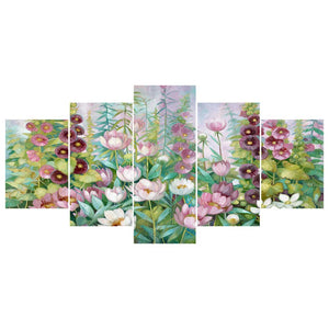 5-pictures Lotus - Full Drill Diamond Painting - 95x45cm