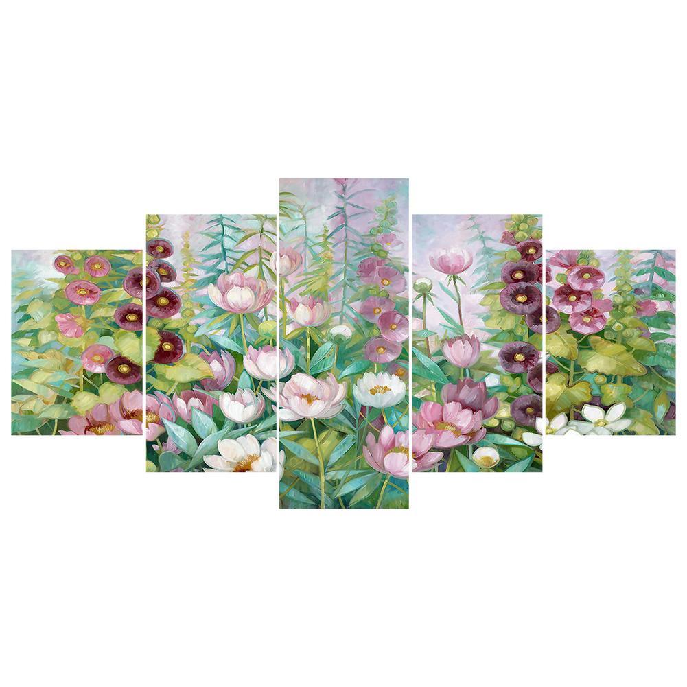 5-pictures Lotus - Full Drill Diamond Painting - 95x45cm