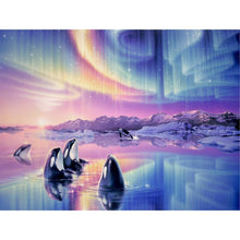 Load image into Gallery viewer, Aurora and Dolphin - Full Drill Diamond Painting
