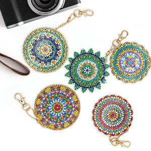 5pcs Mandala DIY Keychain