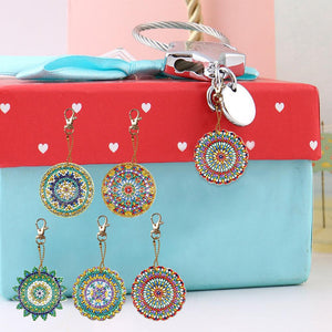 5pcs Mandala DIY Keychain