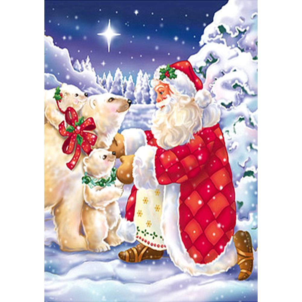 Santa Claus and polar bears - Full Drill Diamond Painting