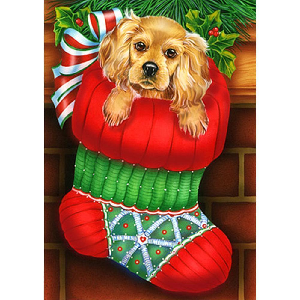 Christmas Dog - Full Drill Diamond Painting