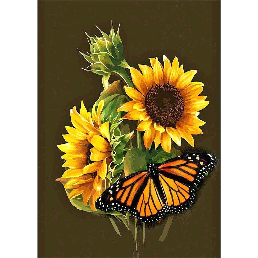 Sunflower Butterfly - Full Drill Diamond Painting