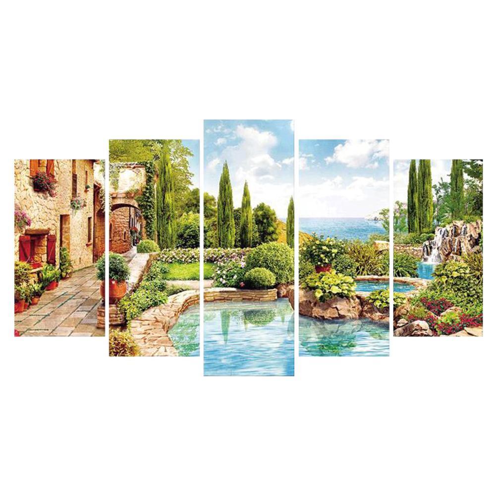 5-pictures Manor - Full Drill Diamond Painting - 95x45cm