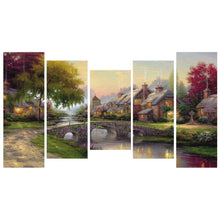 Load image into Gallery viewer, 5-pictures House Scenery - Full Drill Diamond Painting - 95x45cm
