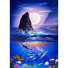 Load image into Gallery viewer, Dolphin Moon - Full Drill Diamond Painting
