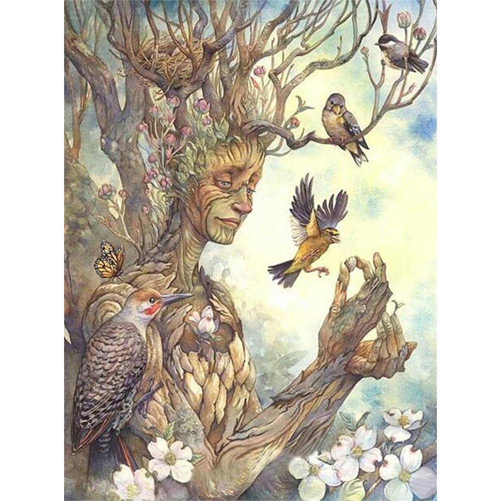 Birds and Tree Man - Full Drill Diamond Painting