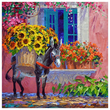 Load image into Gallery viewer, Donkey Flowers - Full Drill Diamond Painting
