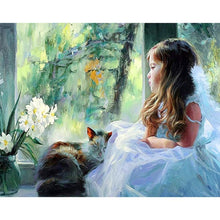 Load image into Gallery viewer, Thinking Girl - Full Drill Diamond Painting

