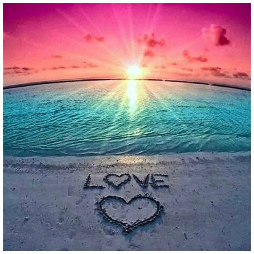 Heart Beach - Full Drill Diamond Painting