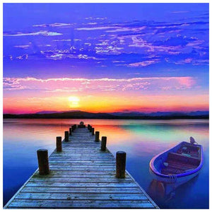 Long Bridge Sunrise - Full Drill Diamond Painting
