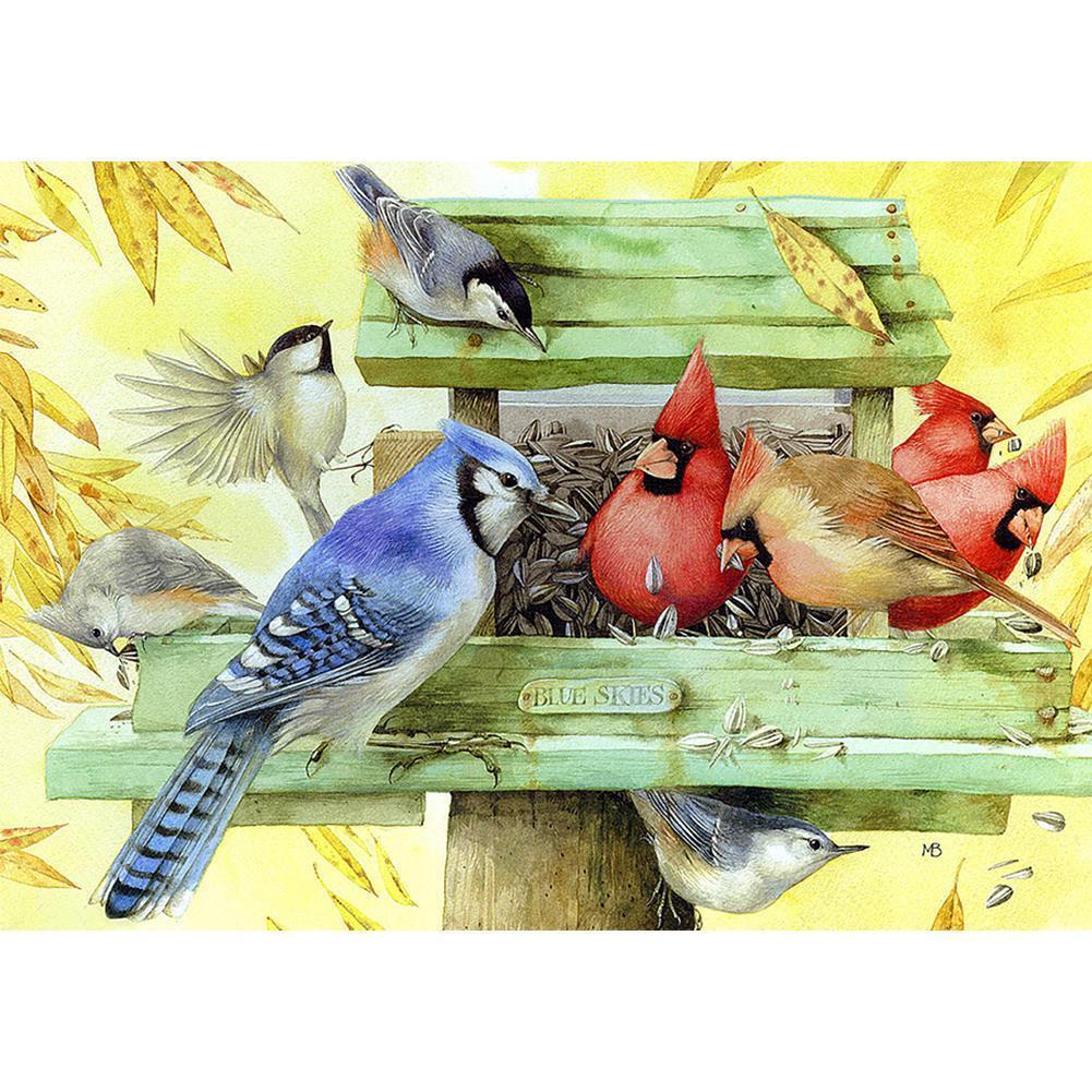 Nest Colorful Bird Animal - Full Drill Diamond Painting