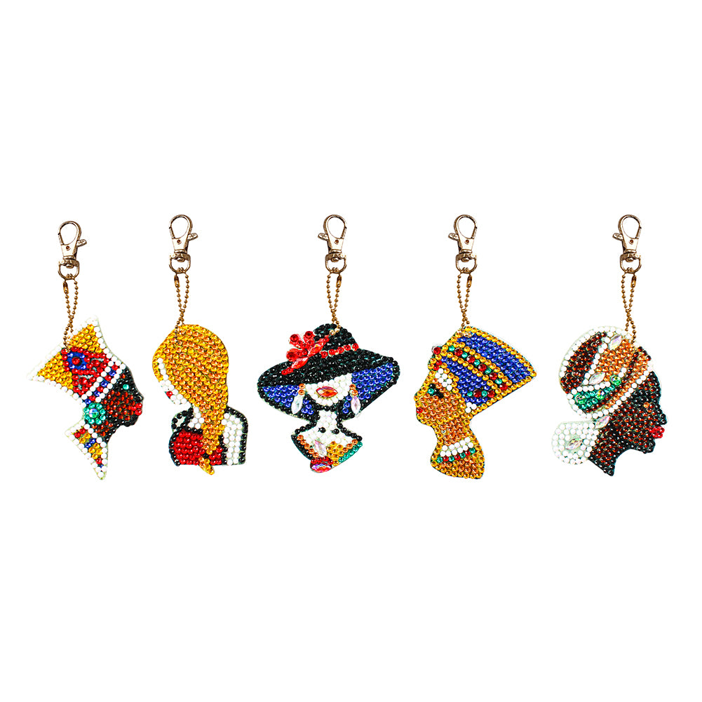 5pcs Woman DIY Keychain