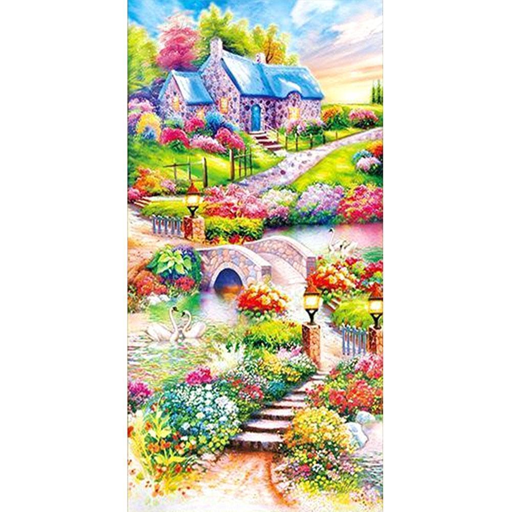 Village Garden - Full Drill Diamond Painting - 85x45cm