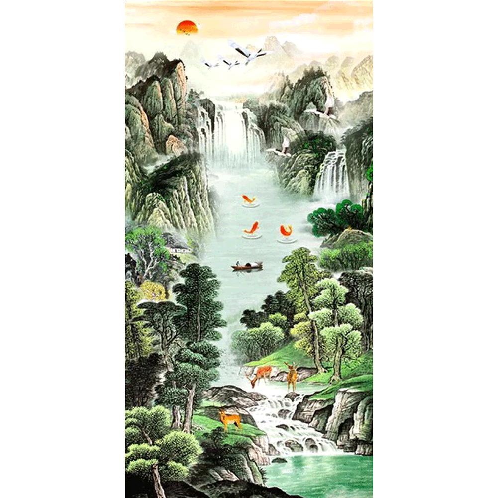 Waterfall - Full Drill Diamond Painting - 85x45cm