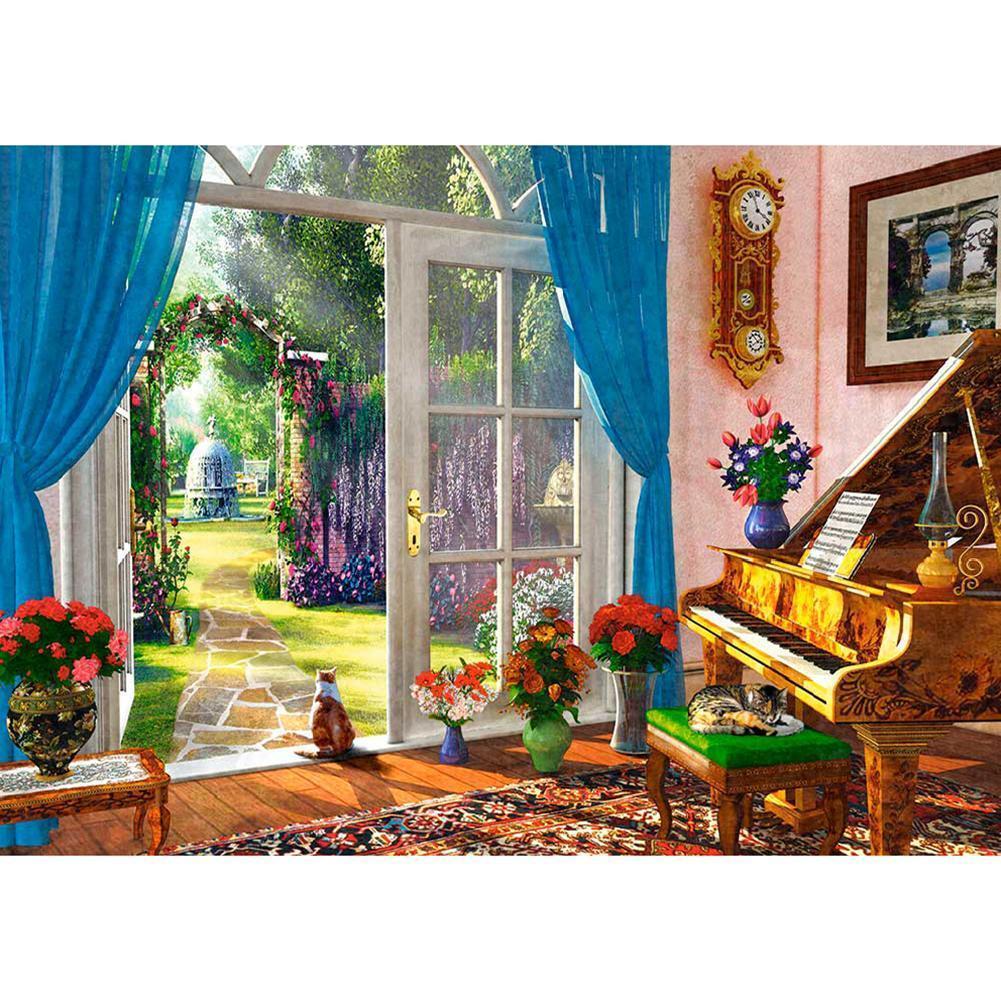Cat Courtyard - Full Drill Diamond Painting
