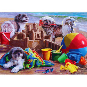 Beach Dogs - Full Drill Diamond Painting