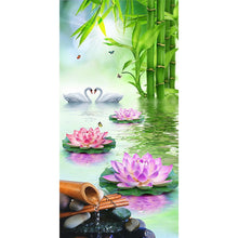 Load image into Gallery viewer, Lotus Swan - Full Drill Diamond Painting - 45x85cm
