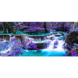 Waterfall Scenery  - Full Drill Diamond Painting - 90x40cm