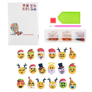 8pcs-Emoticons-Diamond Painting Free Stickers