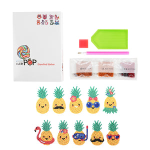10pcs-Pineapple-Diamond Painting Free Stickers