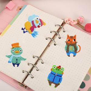 8pcs-Animal-Diamond Painting Free Stickers