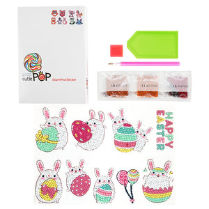 8pcs-Rabbit-Diamond Painting Free Stickers
