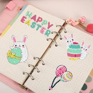 8pcs-Rabbit-Diamond Painting Free Stickers