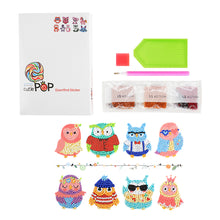 Load image into Gallery viewer, 8pcs-Owl-Diamond Painting Free Stickers
