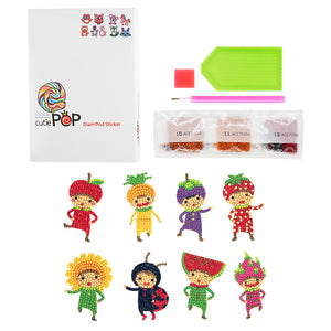 8pcs-Fruit Kid-Diamond Painting Free Stickers