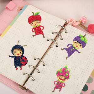 8pcs-Fruit Kid-Diamond Painting Free Stickers