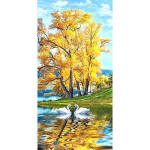 Swan Lake - Full Drill Diamond Painting - 45x85cm