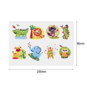 8pcs-Animal-Diamond Painting Free Stickers