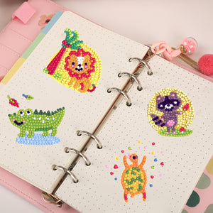 8pcs-Animal-Diamond Painting Free Stickers
