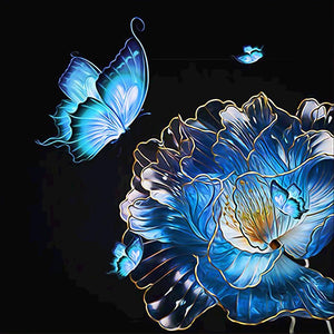 Flower Butterfly - Full Drill Diamond Painting - 40x40cm