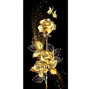 Gold Rose  - Full Drill Diamond Painting - 45x85cm