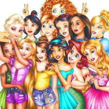 Load image into Gallery viewer, Princesses Cartoon - Full Drill Diamond Painting - 50x50cm
