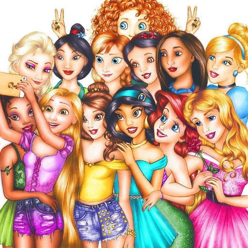 Princesses Cartoon - Full Drill Diamond Painting - 50x50cm
