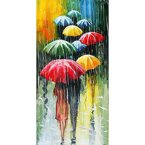 Umbrella People - Full Drill Diamond Painting - 45x85cm