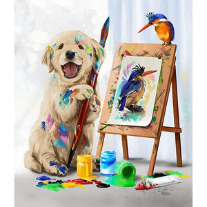 Painting Dog - Full Drill Diamond Painting