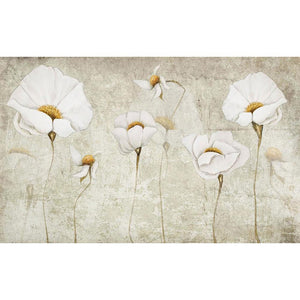 White Flowers - Full Drill Diamond Painting - 100x50cm