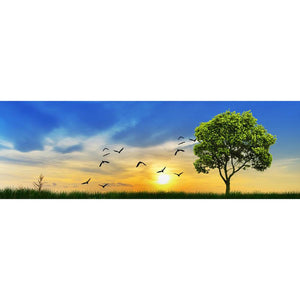 Tree with Sunrise - Full Drill Diamond Painting - 80x30cm
