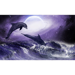 Dolphin - Full Drill Diamond Painting - 100x50cm