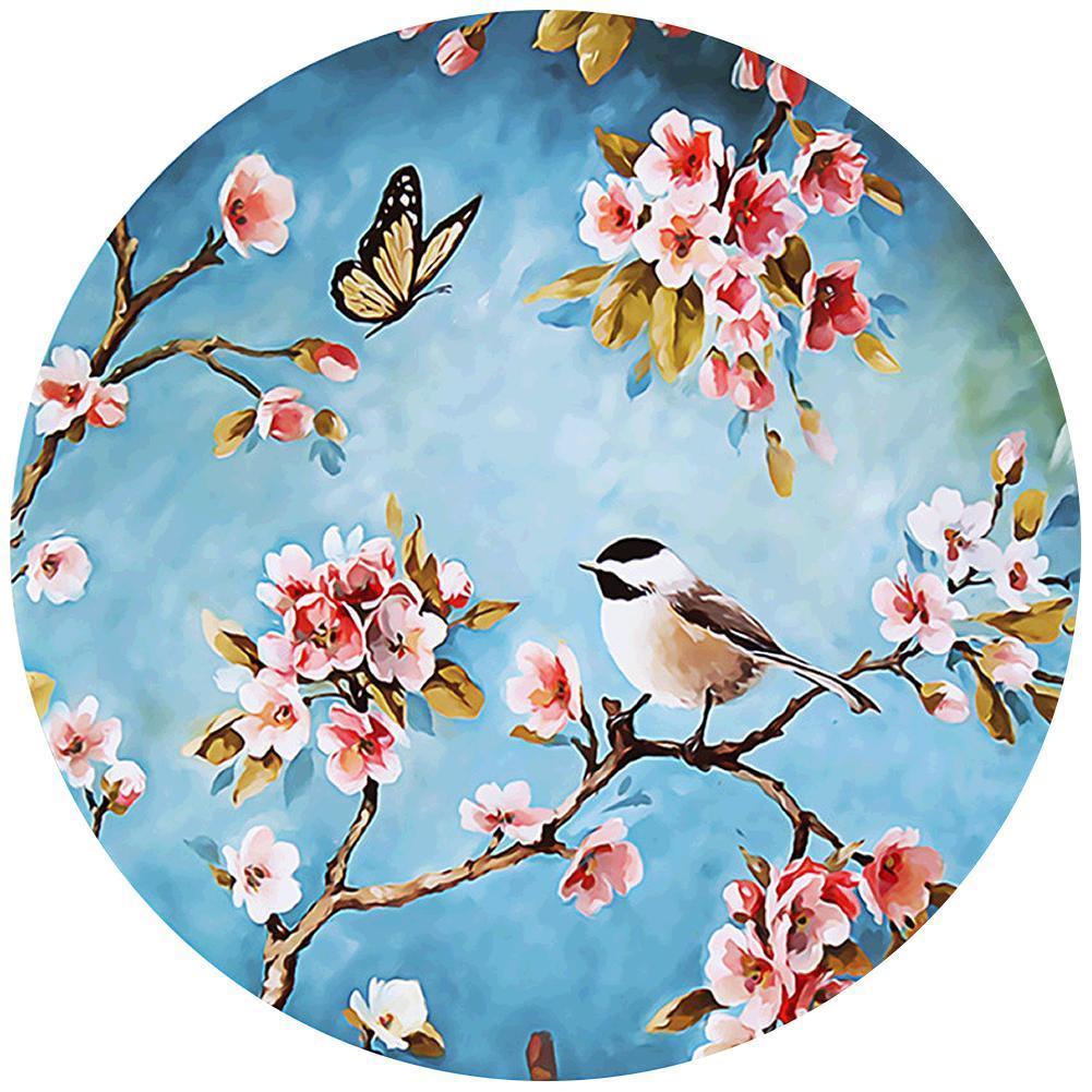 Branch Bird - Full Drill Diamond Painting - 40x40cm