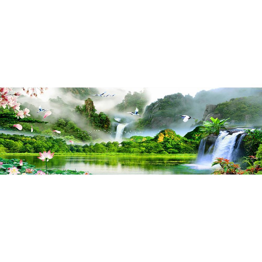 Waterfall Garden - Full Drill Diamond Painting - 100x40cm